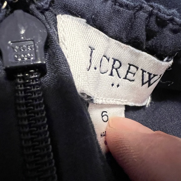 J. Crew Navy Blue Maxi Tiered Dress with Pink Embroidered Trim. Size 6 - Picture 5 of 5